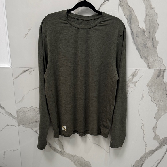 Tracksmith Dark Olive Overland Long Sleeve Shirt - Picture 1 of 9